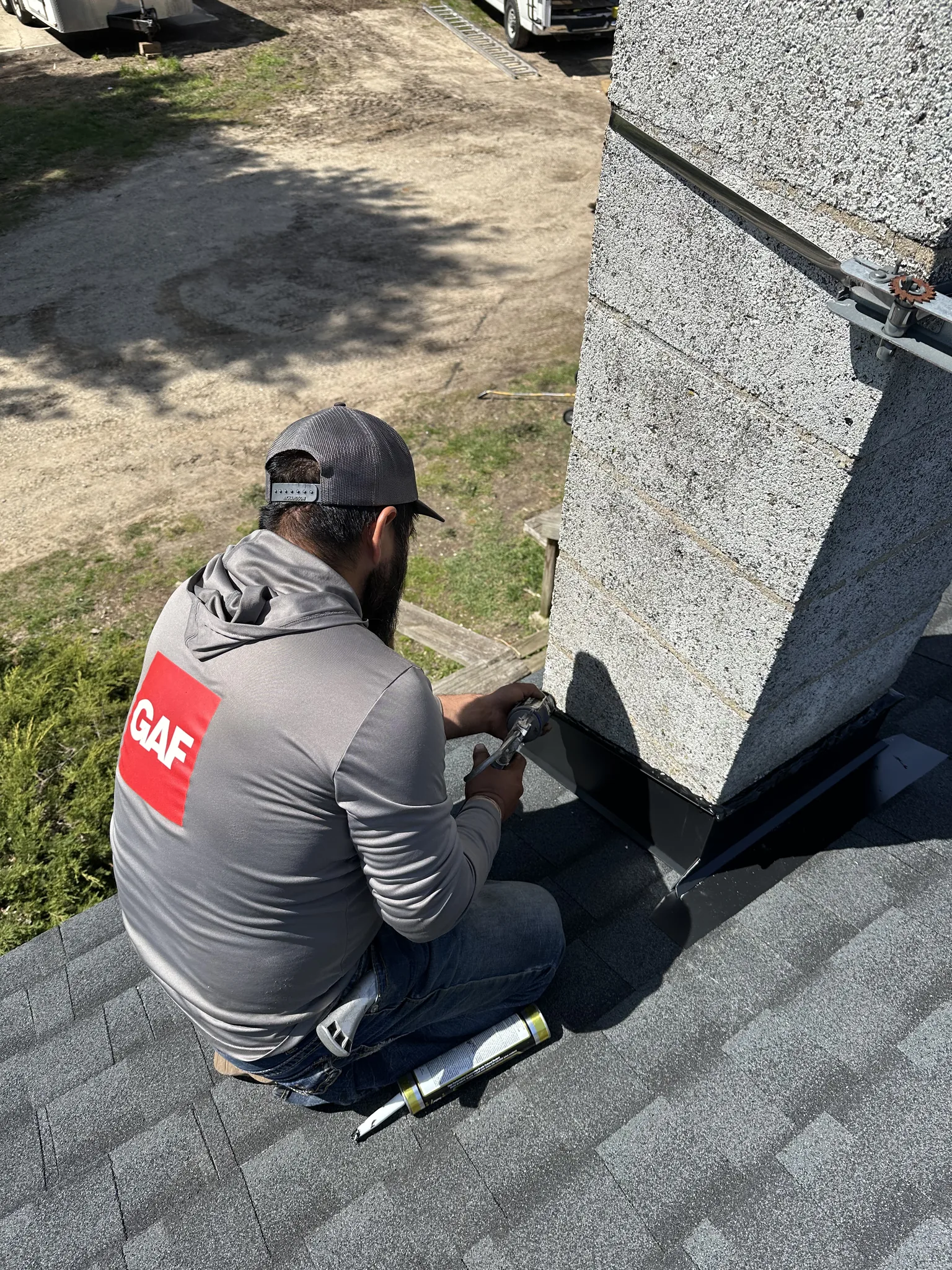 Platinum Roofing residential job site in Jenison