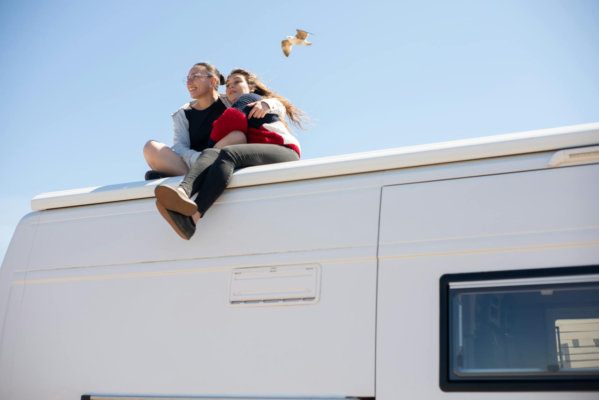 RV roof line on a sunny day — the kind of inspection-and-prep work West Michigan owners should run before pulling the rig out of winter storage